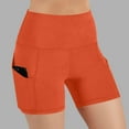 thumbnail image 1 of Wovilon Women's High Waist Ribbed Biker Shorts with Side Pockets and Butt Lifting Seam, Slim Fit Stretch Yoga Workout Shorts for Summer Gym and Everyday Wear, 1 of 8
