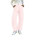 thumbnail image 1 of Wovilon Women's Vertical Striped Barrel Leg Pants with Elastic Waist and Button-Zip Front, Relaxed Fit Summer Casual Style for Travel and Everyday Wear, 1 of 8