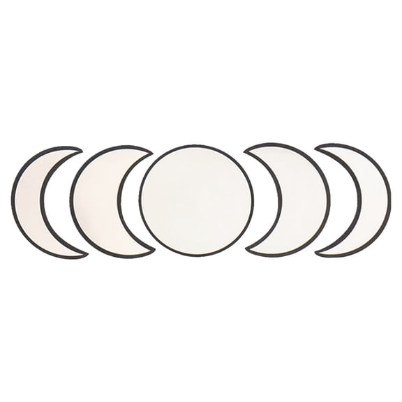 Wovilon Wooden Decorative Mirror Moon Phase Mirror Bedroom Acrylic Mirror Home Decor