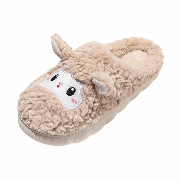 Wovix Animal Slippers for Women Cute Sheep Cozy Winter Fall Plush Soft Home Cotton Slippers Comfy Basic For Daily For Cold Weather