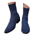 thumbnail image 1 of Wovix Ankle Boots for Women Dressy Comfy Knit Sock Booties Pointed Toe Heel on Elastic Spring Fall Booties Daily Blue 41, 1 of 6