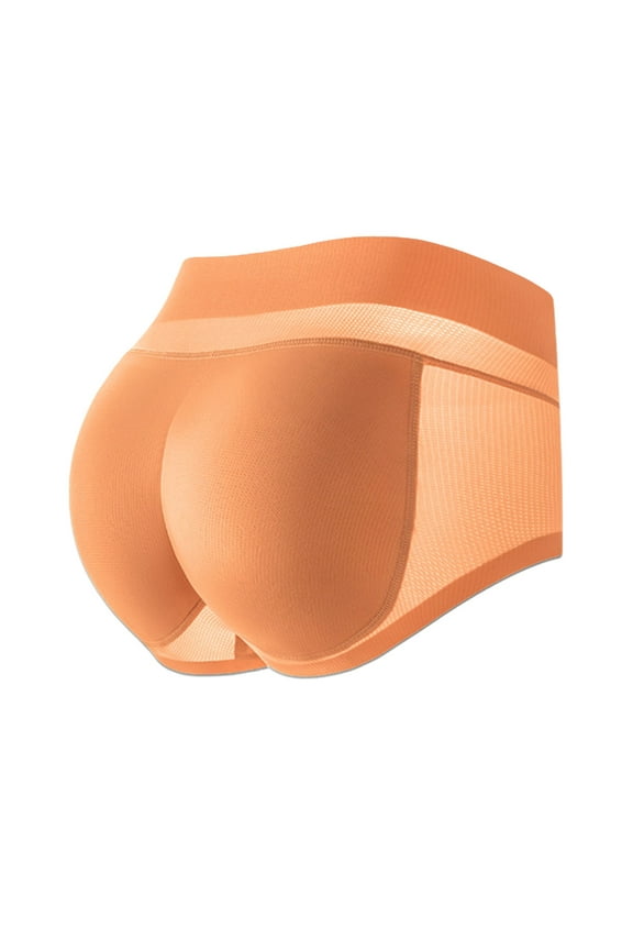 Butt Lifter Panties For Women Padded Underwear High Waist Padded Control Lace Boyshorts Shapewear Comfy Daily Orange S