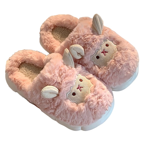 Wovix Cute Animal Slippers for Women Sheep Cozy Winter Plush Soft Adult Home Cotton Slippers Thermal Fuzzy Memory Foam Slippers Pink 40