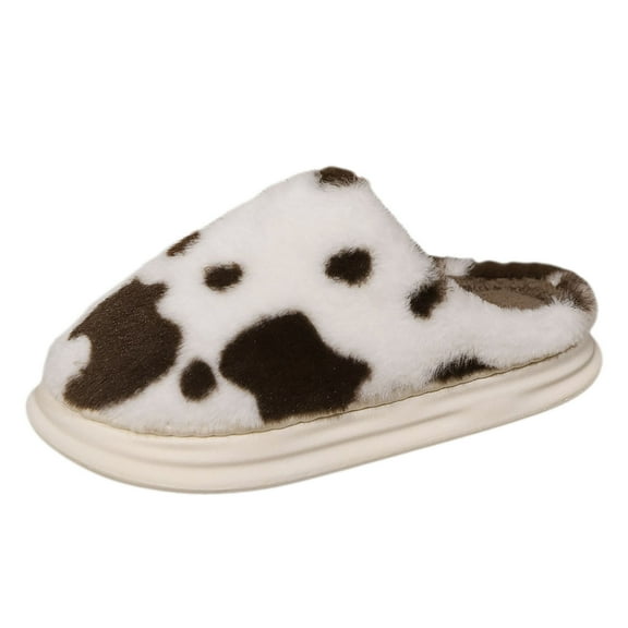 Wovix Fuzzy Plush Slippers for Women Men Non- Fluffy Winter House Shoes Indoor Soft Warm Lining Bedroom Slides Anti-Skid Sole Casual House Shoes