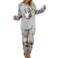 thumbnail image 1 of Wovix Halloween Pajamas For Women Set Fall Pjs Cozy Loungewear 2 Piece Outfit Soft Homewear Nightwear Long Sleeve Crewneck Sleepwear Lounge Set, 1 of 7