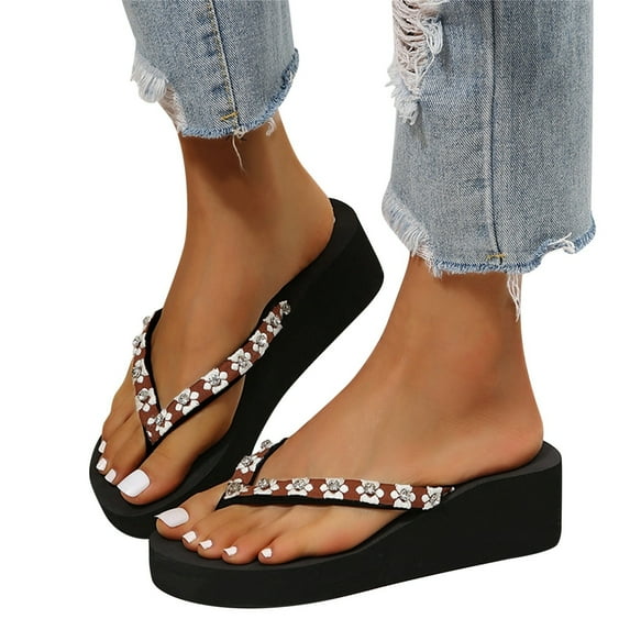 Wovix House Slipper For Women Arch Support Flip Flops Comfortable Casual Summer Beach Thong Sandals Trendy Platform Footwear Indoor Outdoor Shoes