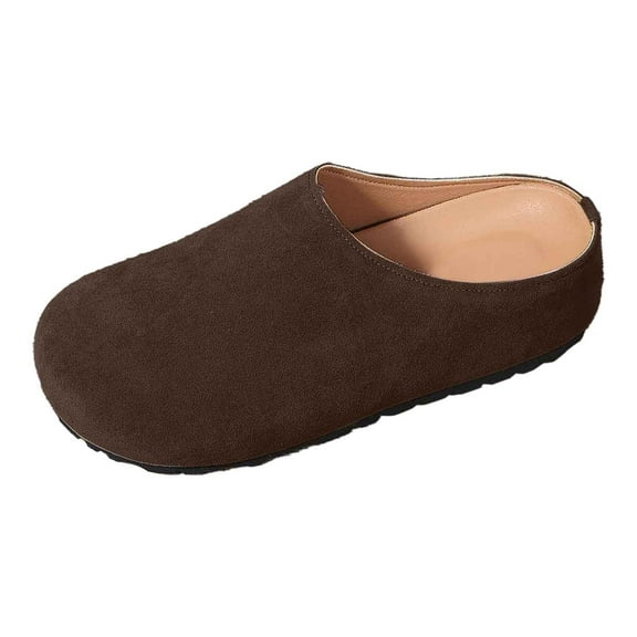 Wovix House Slipper For Women Artificial Leather Clogs Round Toe Shoes Mules Cork Footbed Arch Support Comfort Casual Slip-On Footwear Daily Wear