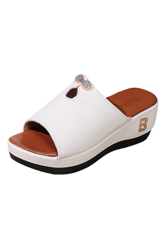 House Slipper For Women Classic Platform Clog Classic Artificial Leather Open Toe Soft Shoes Summmer Daily Wear