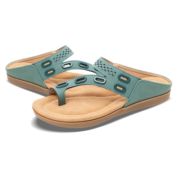 Wovix House Slipper For Women Dressy Summer Comfortable Flip Flops Arch Support Thong Clip Toe Wedge Sandals Lightweight Beach Shoes