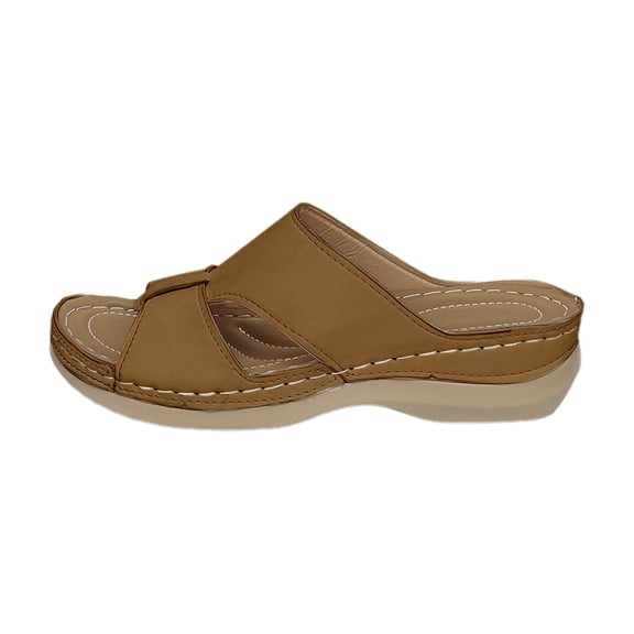 Wovix House Slipper For Women Flat Slides Sandals Comfortable Arch Support Sandal On Walking Shoes Open Toe Indoor Outdoor Shoes