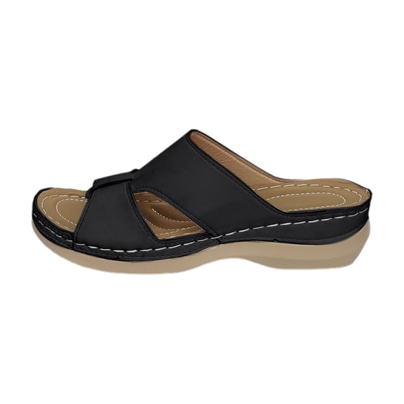 Wovix House Slipper For Women Flat Slides Sandals Comfortable Arch Support Sandal Slip On Walking Shoes Open Toe Indoor Outdoor Shoes