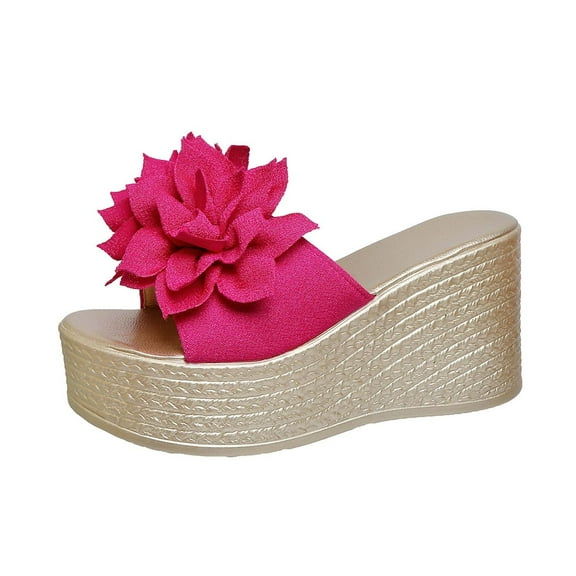 Wovix House Slipper For Women Floral Platform Sandals Dressy And Casual Trendy Streetwear Party Wear Daily Wear