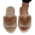 thumbnail image 1 of Wovix House Slipper For Women Fuzzy Fluffy Memory Foam House Shoes Open Toe Comfy Simple Footwear Indoor Outdoor Shoes, 1 of 3