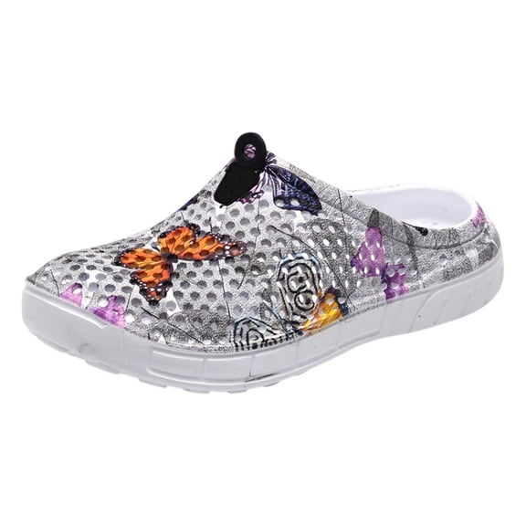 Wovix House Slipper For Women Graphic Garden Shoes Lightweight Breathable Shoes Quick-Dry Arch Support Flip Flops Flat Slip-On Mules Daily Wear