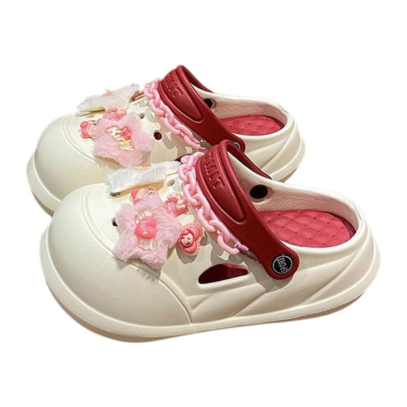 Wovix House Slipper For Women Platform Breathable Garden Shoes Soft Plaid Casual Outerwear Sandals Quick-Dry Classic Indoor Outdoor Shoes