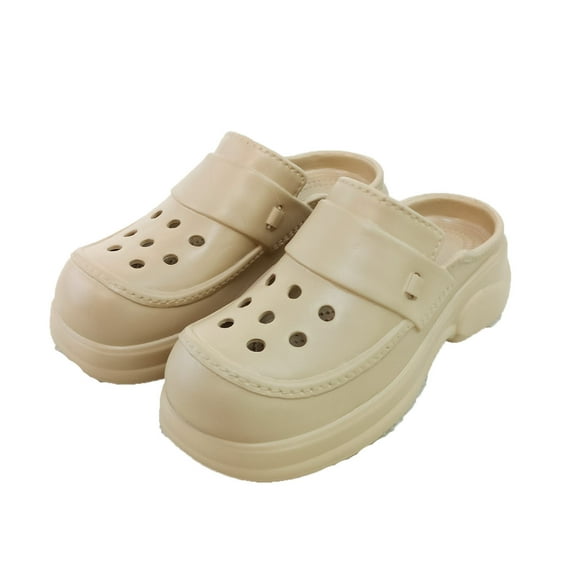 Wovix House Slipper For Women Platform Garden Shoes Breathable Soft Plaid Quick-Dry Outerwear Accessory Charms Sandals Daily Wear