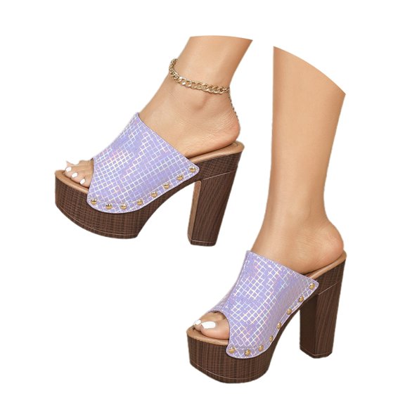 Wovix House Slipper For Women Platform High Heel Shoes Open Toe Outerwear Trendy Casual Wedges Sandals Indoor Outdoor Shoes