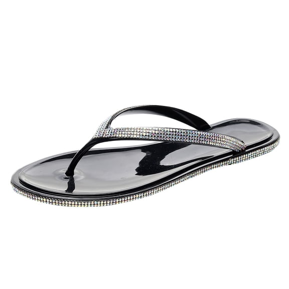 Wovix House Slipper For Women Rhinestone Flip Flops With Comfort Arch Support Yoga Mat Cushion Sandals Walking Thong Sandles Indoor Outdoor Shoes