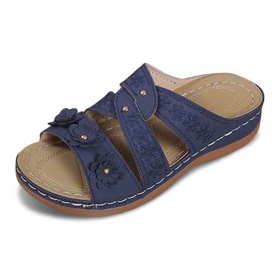 Wovix House Slipper For Women Simple Soft Shoes Cushioned Wedge Sole Walking Shoes Casual Open Toe Daily Wear