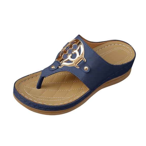 Wovix House Slipper For Women T Strap Dress Sandals Wedding Bridal Bride Trendy Wedge Shoes Daily Wear