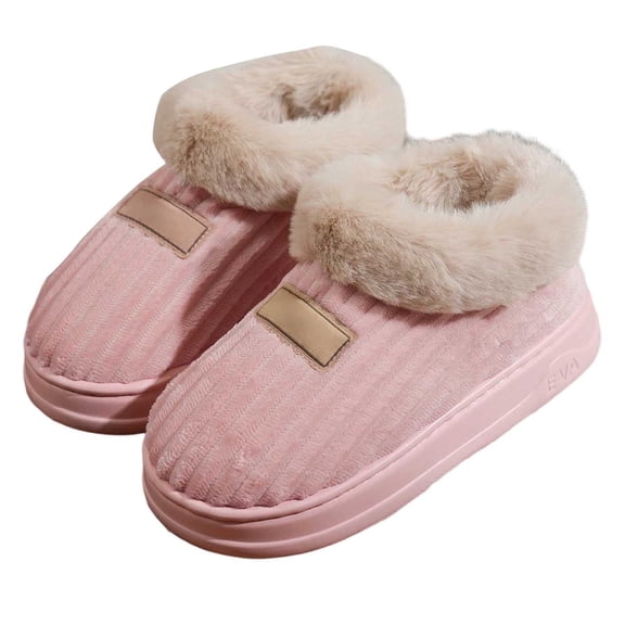 Wovix House Slippers for Women Memory Foam Cushionin Closed Back Fluffy Collar House Shoes Outdoor Indoor Bedroom Slippers Chenille Fuzzy House Shoes