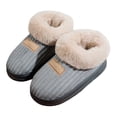 thumbnail image 1 of Wovix House Slippers for Women Memory Foam Cushionin Closed Back Fluffy Collar House Shoes Outdoor Indoor Bedroom Slippers Chenille Fuzzy House Shoes, 1 of 8