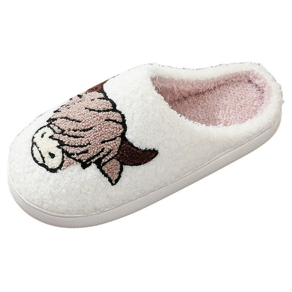 Wovix House Slippers for Women Animal Slipper with Highland Cow Print Adult House Shoes Winter Fuzzy Bedroom Slides Soft Cute Cozy House Shoes