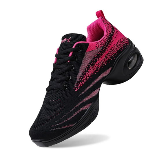 Wovix Jazz Shoes Lace-up Sneakers For Women Modern Dance Shoes Platform Walking Dance Shoes Cushioning Shoes Versatile And Sneakers Soft Basic Athletic Footwear