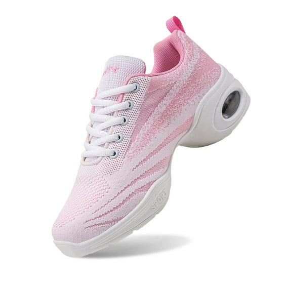 Wovix Jazz Shoes Lace-up Sneakers For Women Modern Dance Shoes Platform Walking Dance Shoes Cushioning Shoes Versatile And Sneakers Soft Basic Athletic Footwear