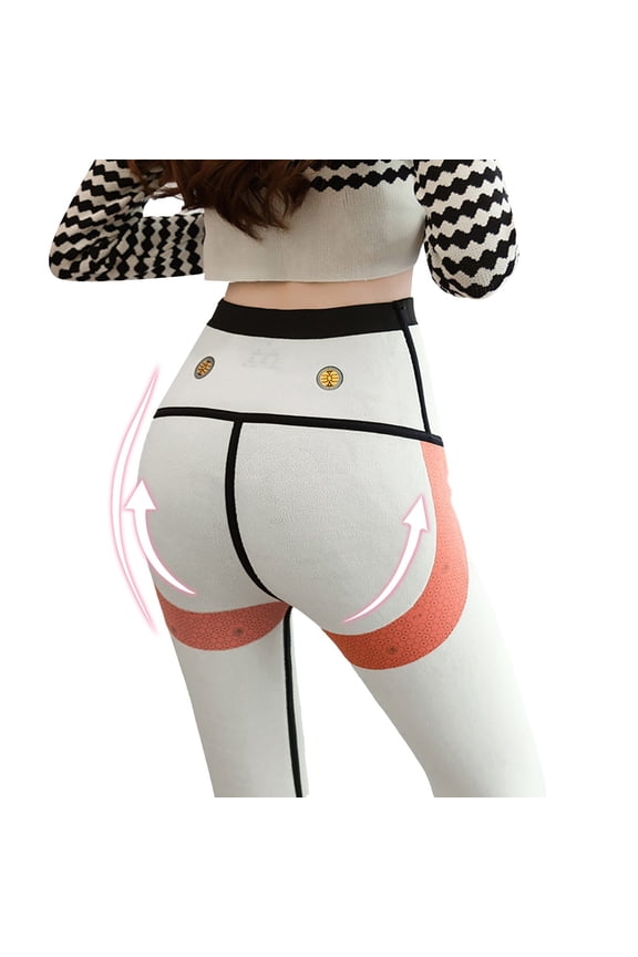 Ladies' Leggings Thick High Waist Tummy Compression Body Leggings Plaid Thermal Pant Lounge Pants