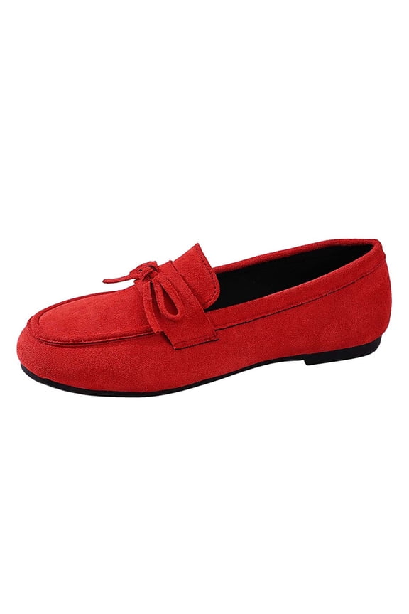 Loafers for Women Slip-On Business Flats Shoes Dressy Casual Walking Flats Moccasins Office Travel Red 36