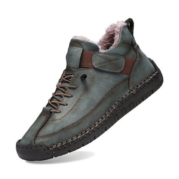 Wovix Men Sneakers Casual Ankle Shoes Chukka Boots Slip On Breathable Loafers Handmade Fashion Sneakers Mid Top Walking Driving Flats