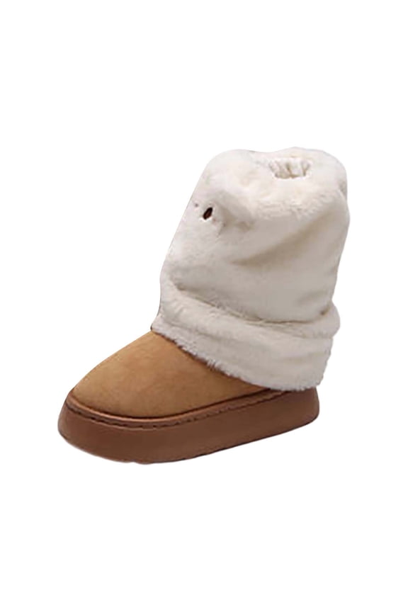 Men's Snow Boots Soft Thermal Winter Warm Memory Foam Indoor Outdoor House Mid Culf Boots Trendy Daily Streetwear Shoes BW1 37