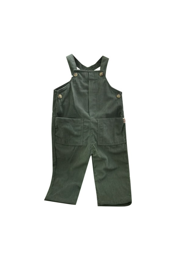 One Piece Boy Girl Cotton Overalls Casual Button Bib Suspender Pants Cute Romper Loose Jumpsuit
