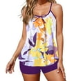 thumbnail image 1 of Wovix Plus Size Tankini Swimsuit for Women Tummy Control Bathing Suit Blouson Racerback Tankini Top with Shorts Two Piece, 1 of 5