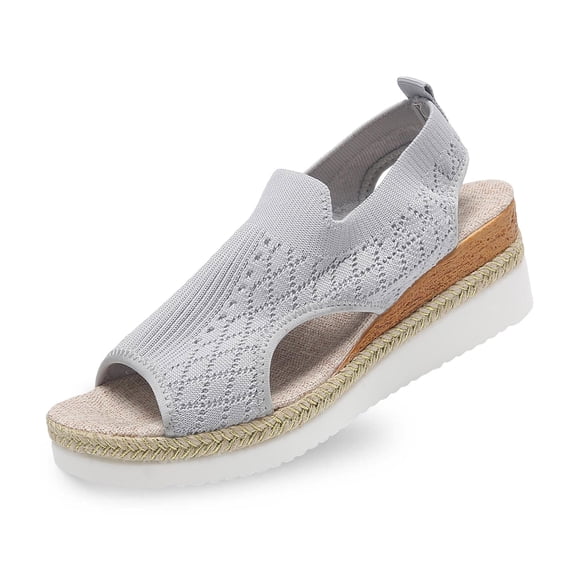 Wovix Sandals For Women Breathable Soft Simple Flat Shoes Open Toes Casual Shoes Indoor Outdoor Shoes Beige 37