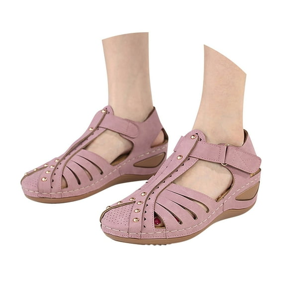 Wovix Sandals For Women Dressy And Casual Bohemia Ankle Strap Comfortable Closed Toe Shoes Casual Daily Wear