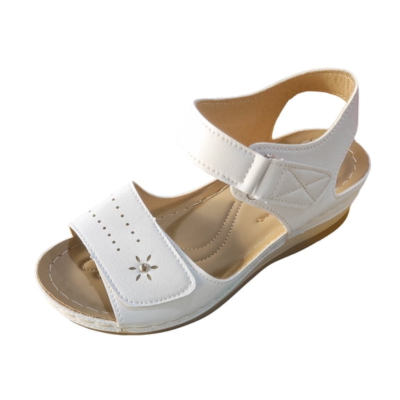 Wovix Sandals For Women Flower Design Simple Shoes Ankle Band Classic Sandals Beach Shoes Indoor Outdoor Shoes Black 37