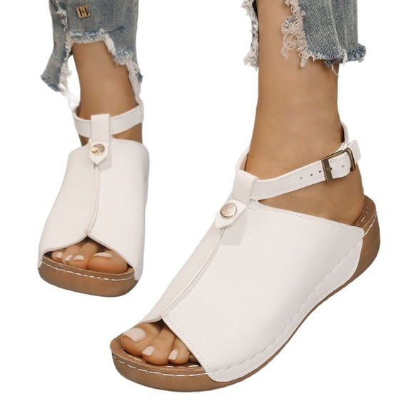 Wovix Sandals For Women Hook Loop Sandals Platform Beach Wedges Breathable Non-Slip Shoes Indoor Outdoor Shoes