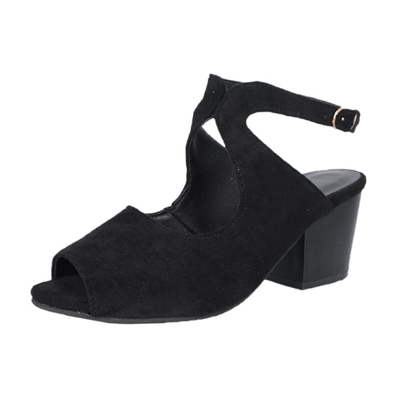 Wovix Sandals For Women Open Toe Faux Leather Cross Band Simple Flat Shoes Open Toes Party Wear Indoor Outdoor Shoes Black 36