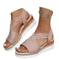 thumbnail image 1 of Wovix Sandals For Women Orthopedic Platform Wedge Shoes Summer Dressy Flat Open Toe Shoes Casual Daily Wear, 1 of 9