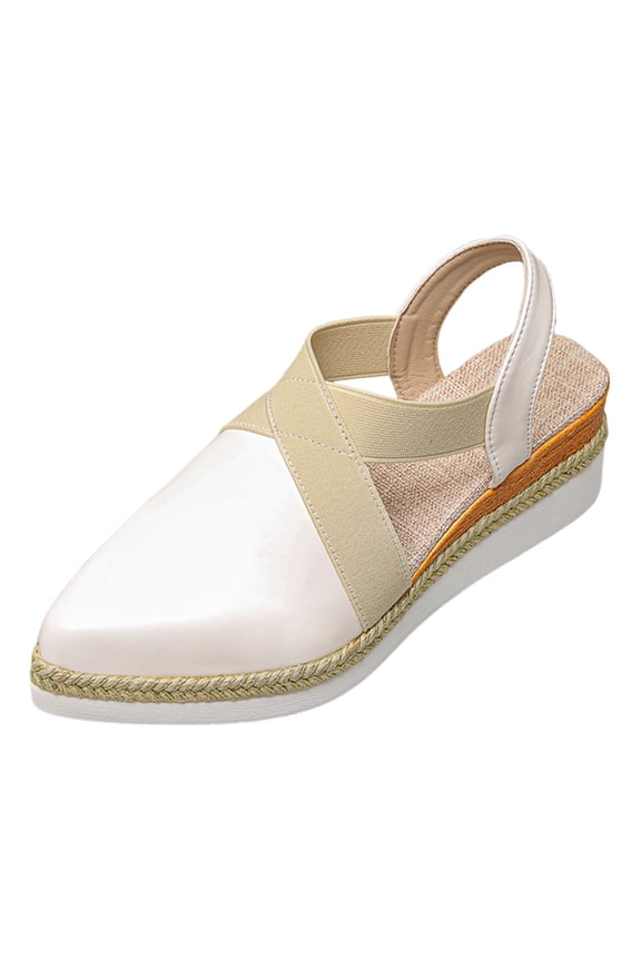 Sandals For Women Trendy Color Block Ankle Strap Closed Toe Pointed Toe Style Classic Shoes Daily Wear