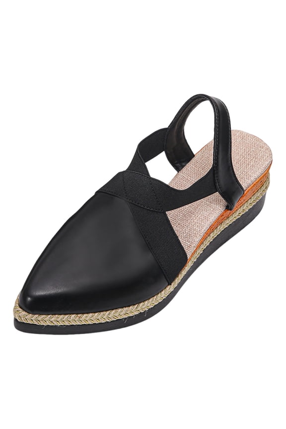 Sandals For Women Trendy Color Block Ankle Strap Closed Toe Pointed Toe Style Classic Shoes Daily Wear