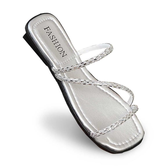 Wovix Slippers For Women Ankle Strap Open Toe Dress Sandals For Wedding Work Flat Daily Wear Black 37