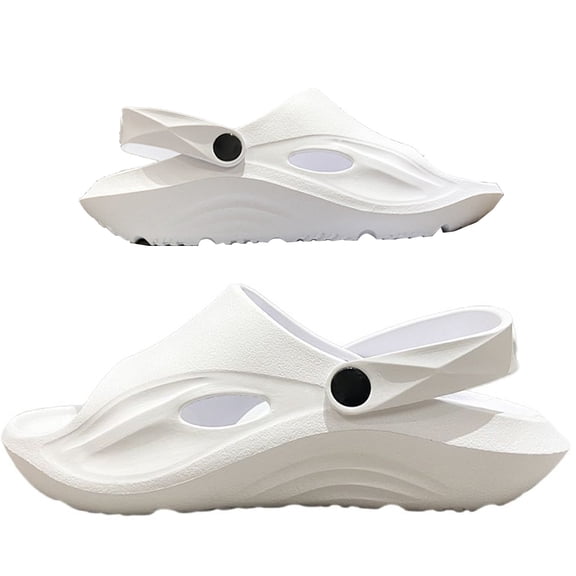 Wovix Slippers For Women Cool Platform Beach Sandals Cushioned Thick Sole Open Toe Casual Ankle Strap Daily Wear Black A