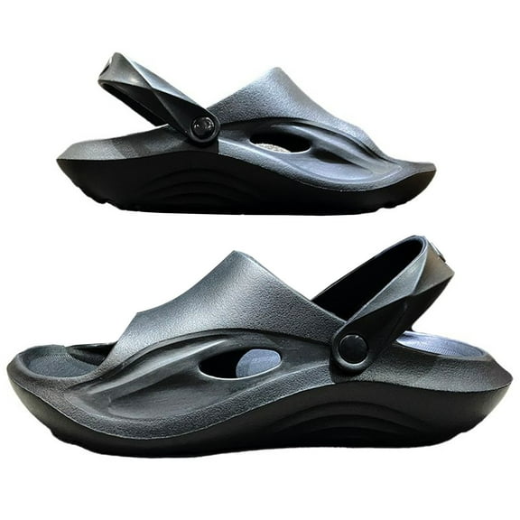 Wovix Slippers For Women Cool Platform Beach Sandals Cushioned Thick Sole Open Toe Casual Ankle Strap Daily Wear Black A