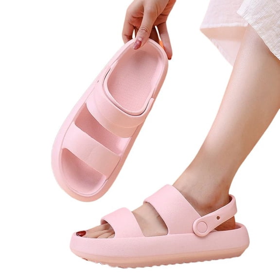 Wovix Slippers For Women Cushioned Thick Sole Open Toe Lightweight Comfy Slides Shoes Shower Work Sandals Daily Wear Beige 36