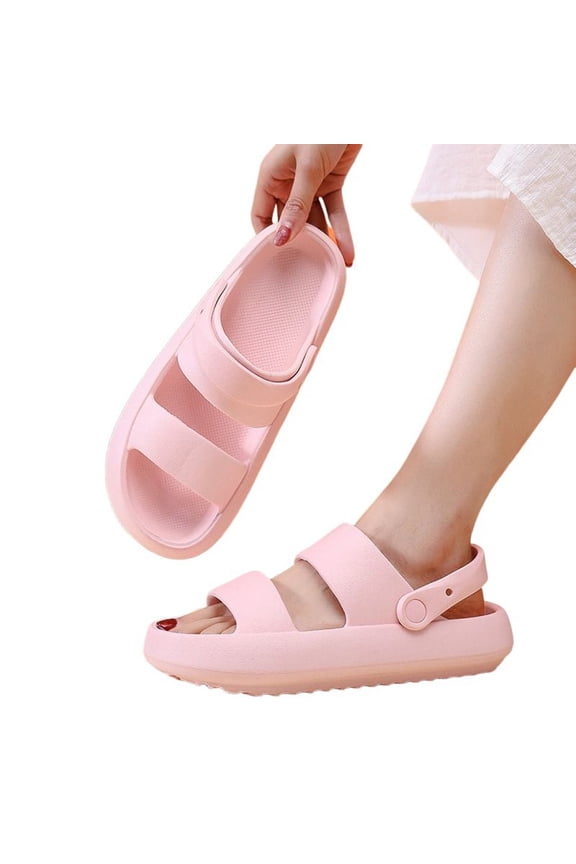 Slippers For Women Cushioned Thick Sole Open Toe Lightweight Comfy Slides Shoes Shower Work Sandals Daily Wear Beige 36