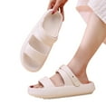 thumbnail image 1 of Wovix Slippers For Women Cushioned Thick Sole Open Toe Lightweight Comfy Slides Shoes Shower Work Sandals Daily Wear Beige 36, 1 of 9