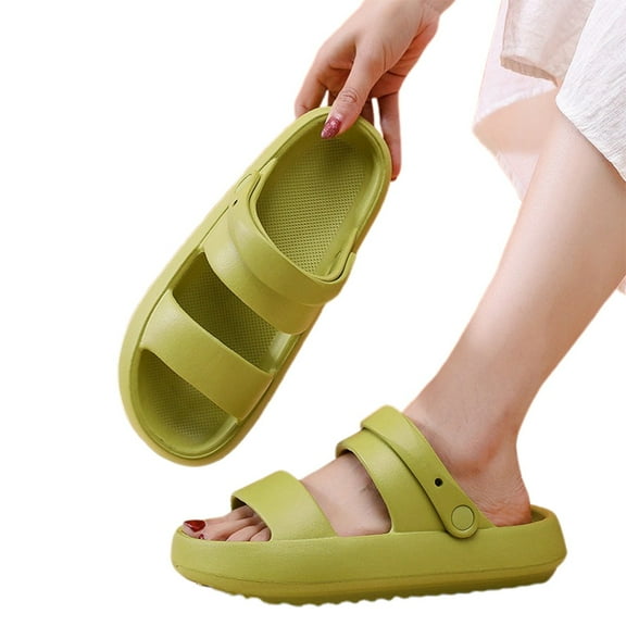 Wovix Slippers For Women Cushioned Thick Sole Open Toe Lightweight Comfy Slides Shoes Shower Work Sandals Daily Wear Beige 36